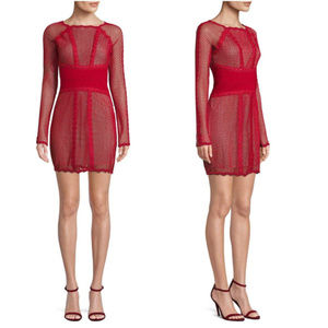 NWT FREE PEOPLE Red Bodycon Dress | Lace